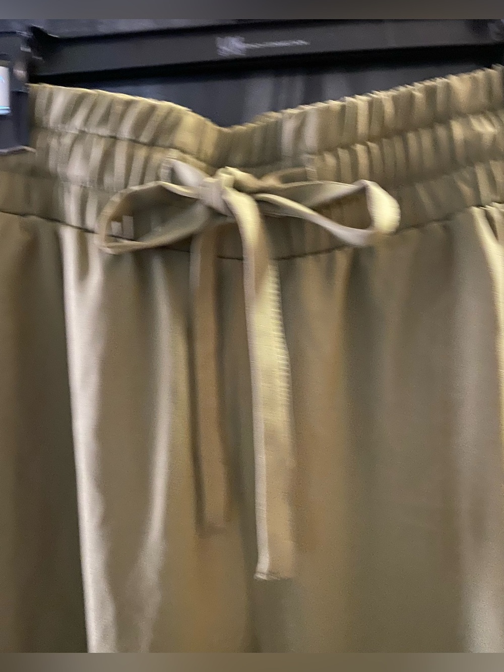 Revamped-Olive Drawstring Satin Joggers